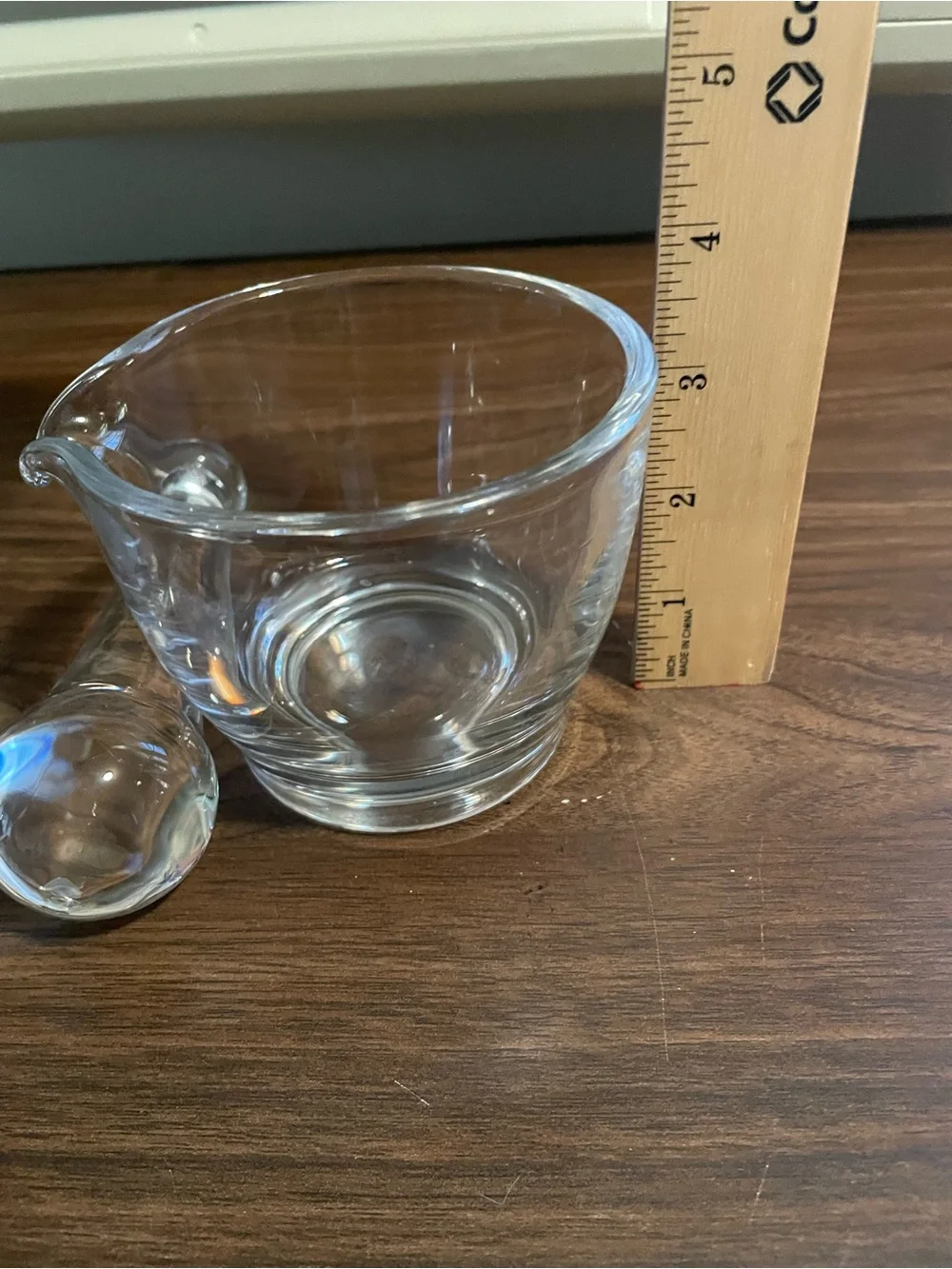 Clear Glass Mortar and Pestle - Transparent Crystal Mixing Bowl and Grinder